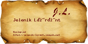 Jelenik Lóránt névjegykártya